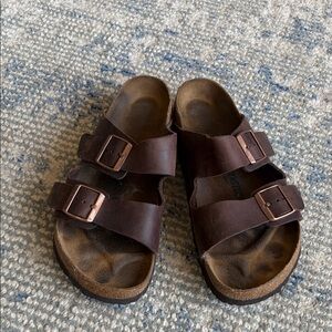 Birkenstock Dark Brown Leather Sandals